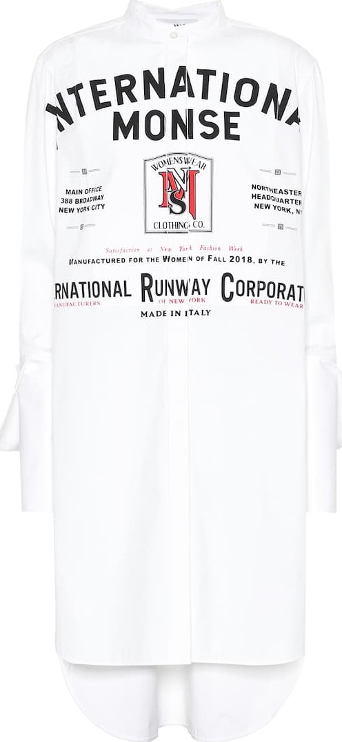 Monse Printed cotton-blend shirt-dress