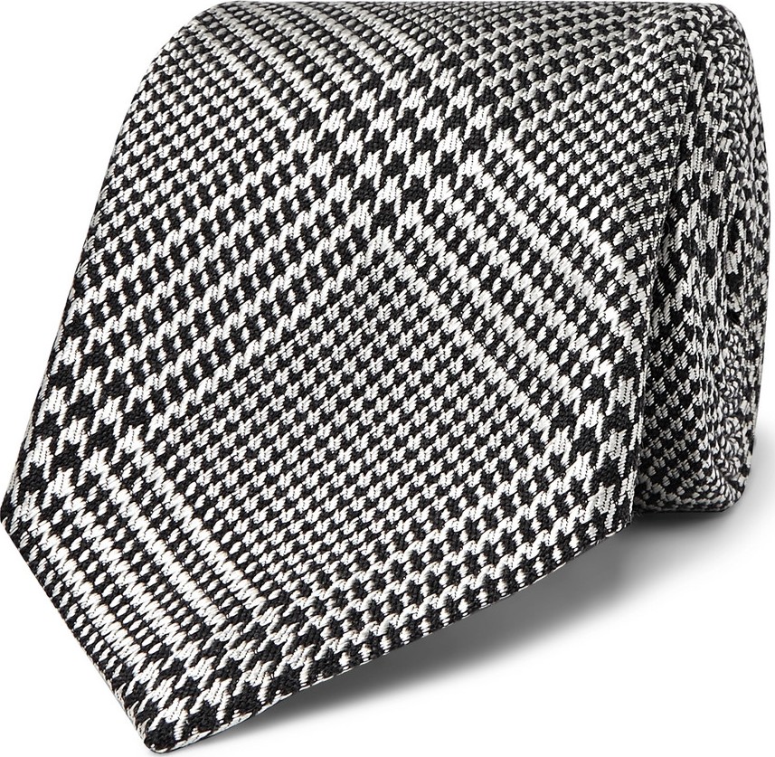 TOM FORD 8.5cm Houndstooth Silk and Wool-Blend Tie
