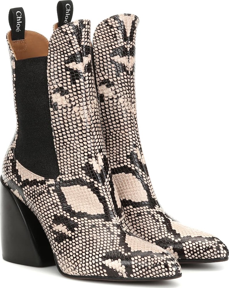 Chloe Exclusive to Mytheresa – Wave snake-effect ankle boots