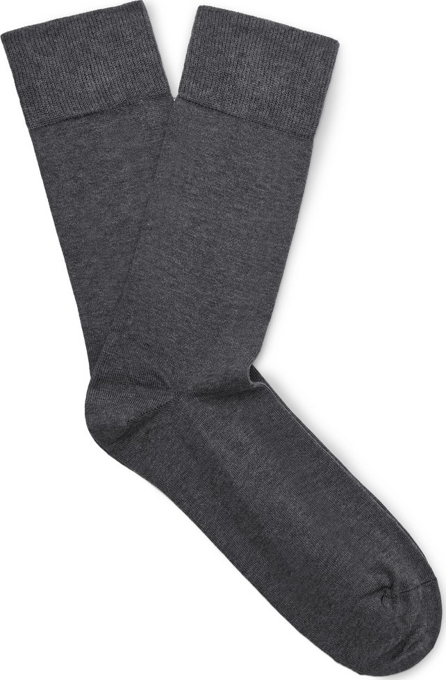 John Smedley Eros Sea Island Cotton-Blend Socks