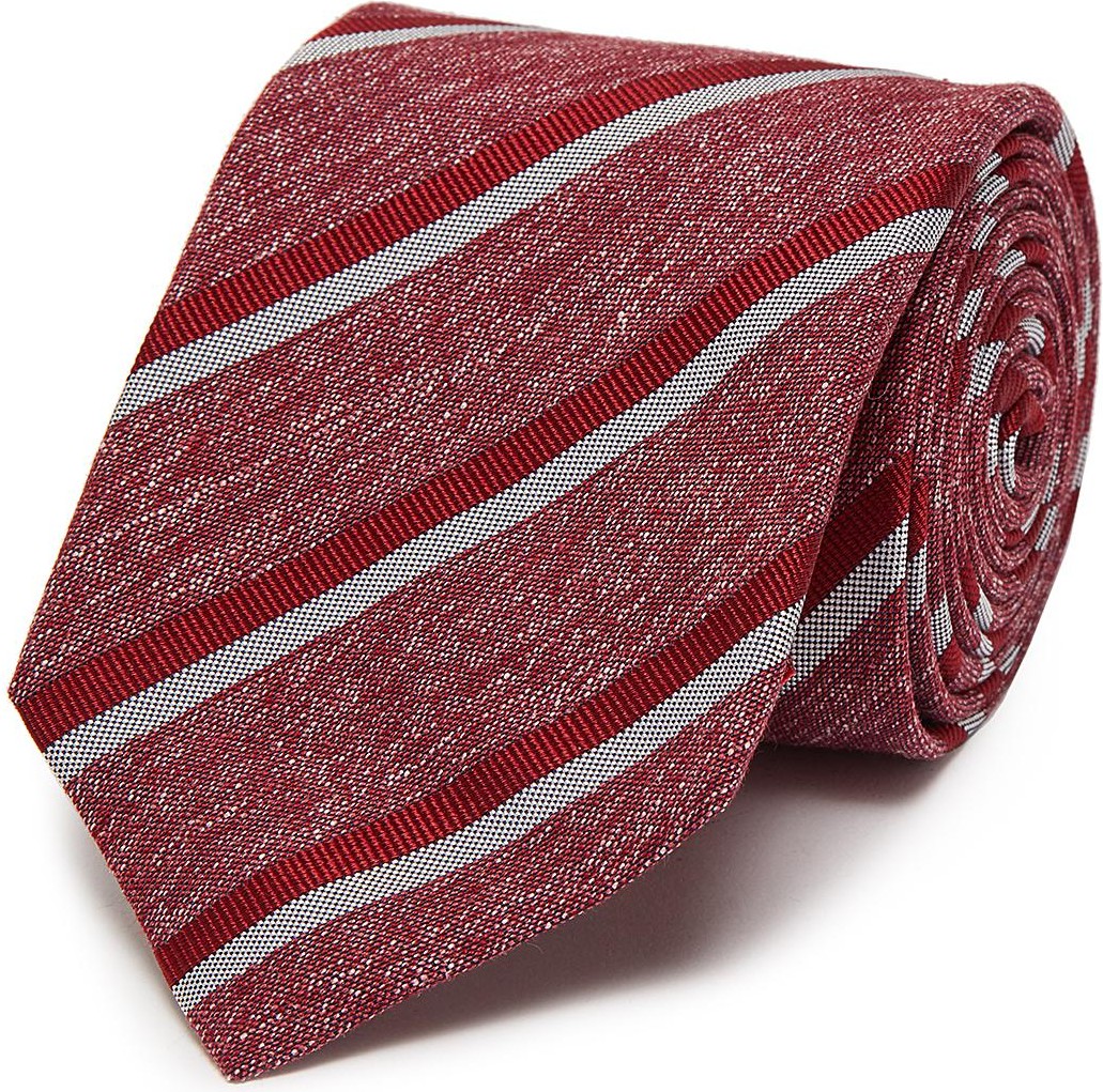 Isaia Bicolour strip jacquard silk tie