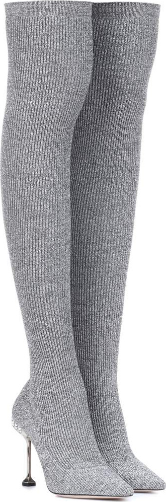 Miu Miu Stretch-knit over-the-knee boots