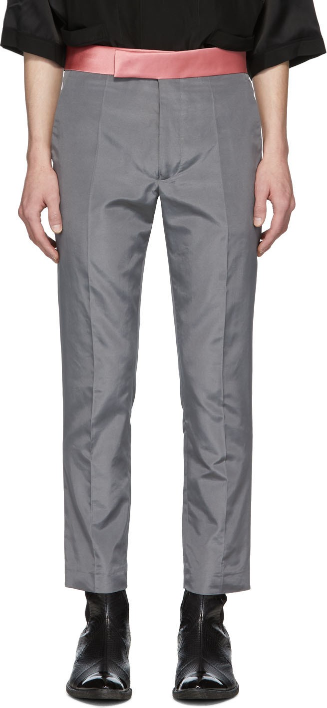 Haider Ackermann Grey Skinny Classic Trousers