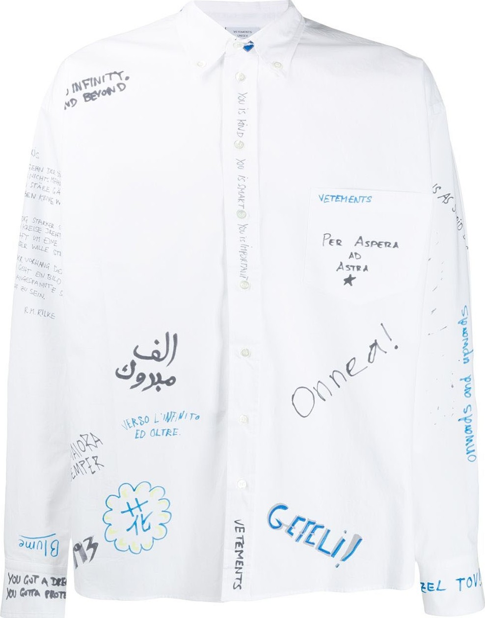 Vetements Scribble button down shirt
