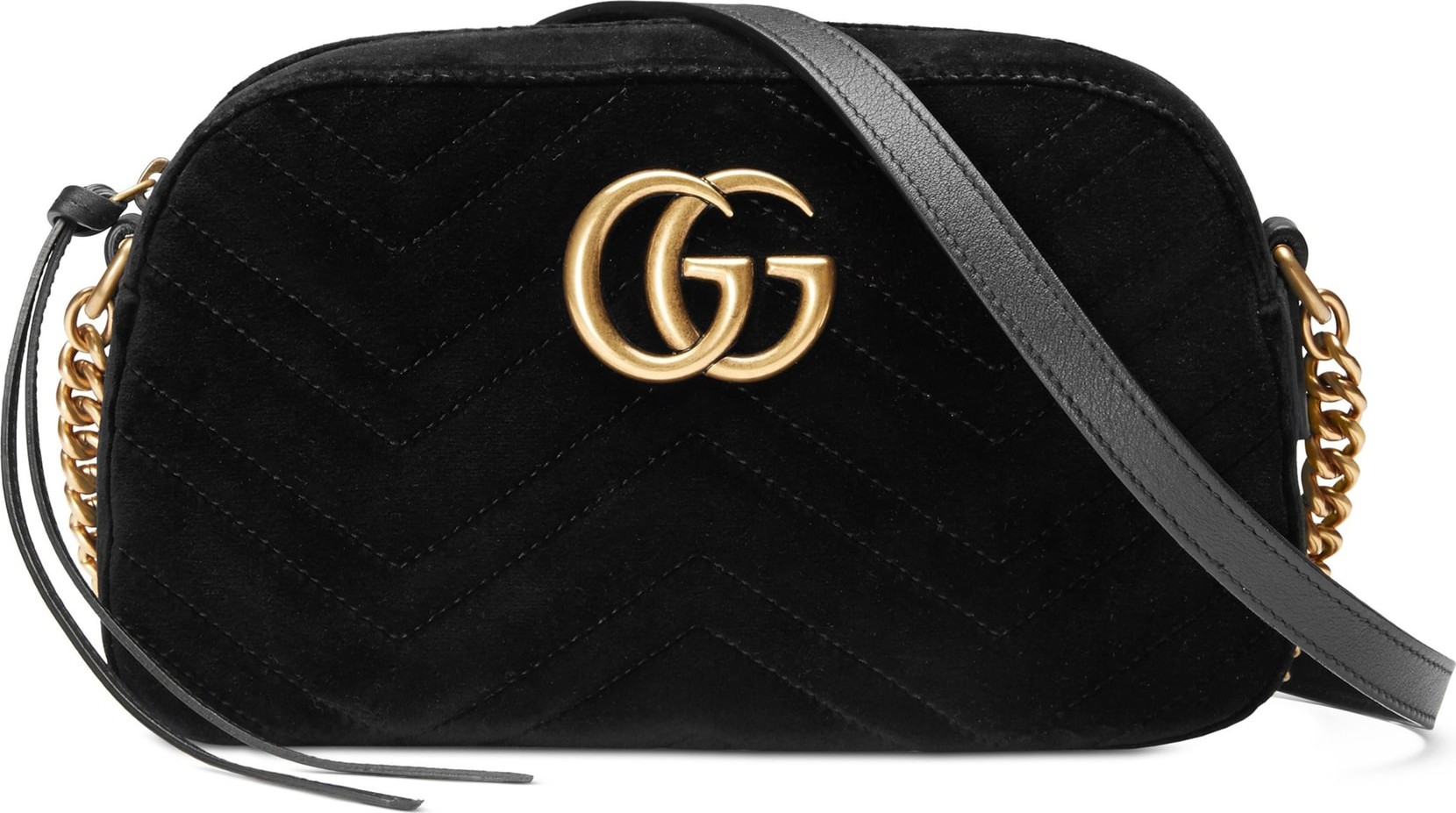 Gucci Small GG Marmont 2.0 Matelassé Velvet Shoulder Bag