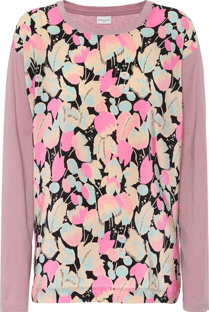 Dries Van Noten Floral-printed cotton and silk top