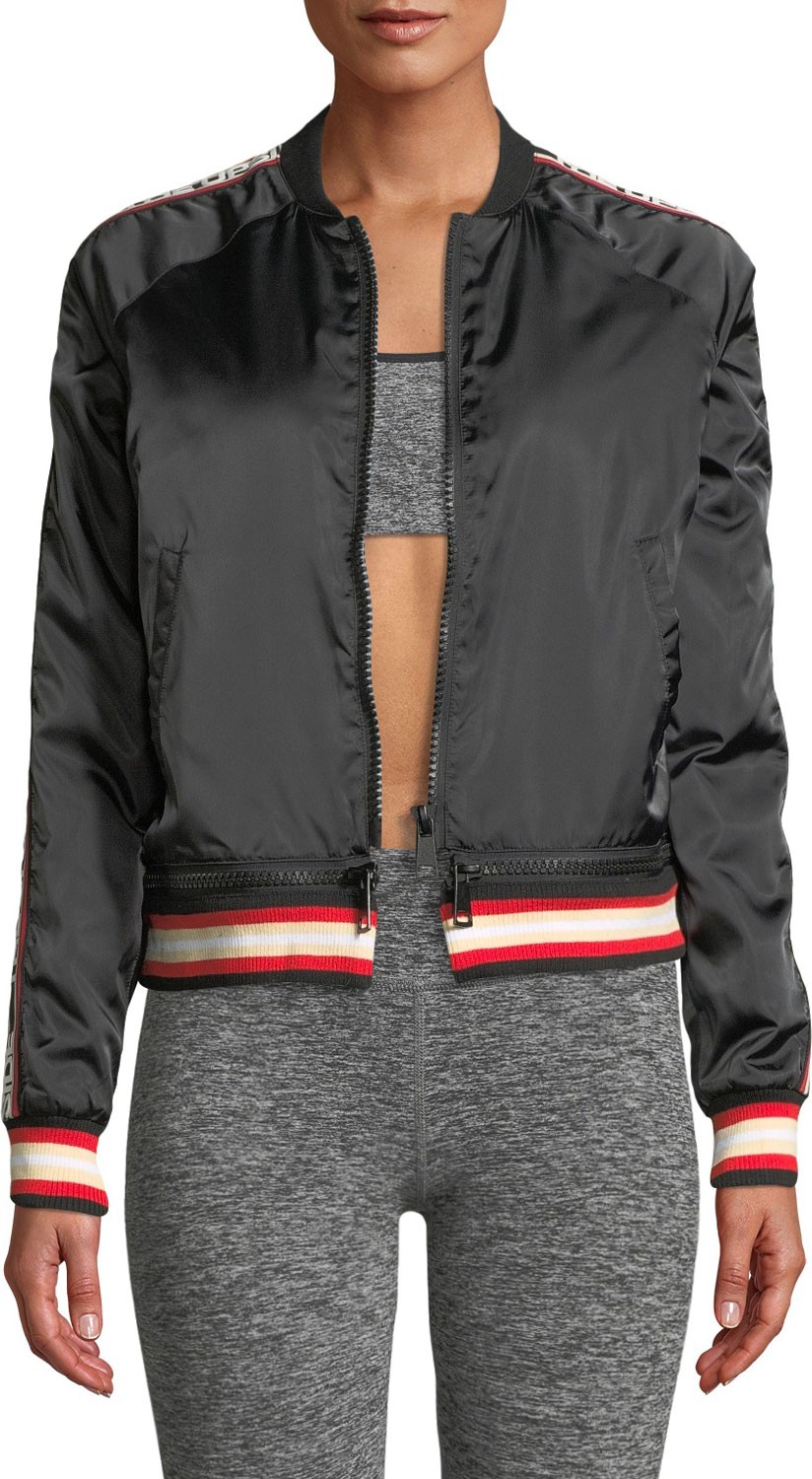 The Upside Sugar Zip-Front Logo Bomber Jacket