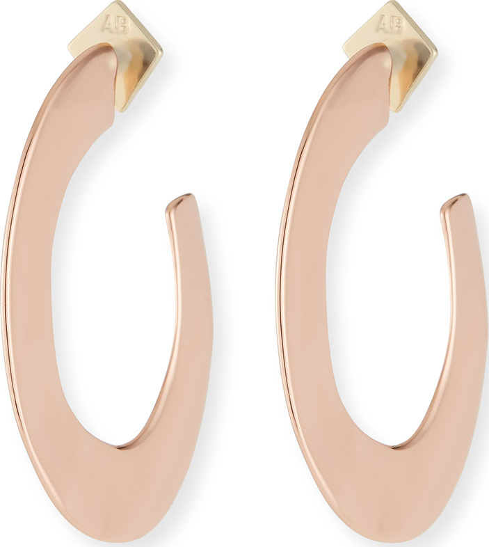 Alexis Bittar Liquid Metal Hoop Earrings, Rose Golden