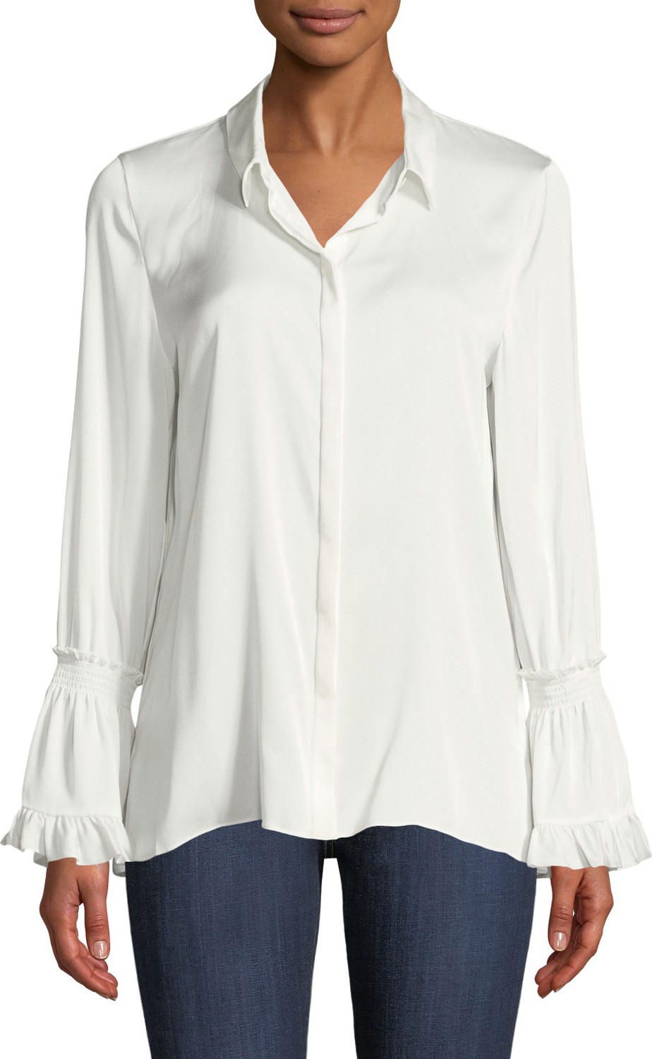 KOBI HALPERIN Hana Silk Blouse w/ Bell Sleeves