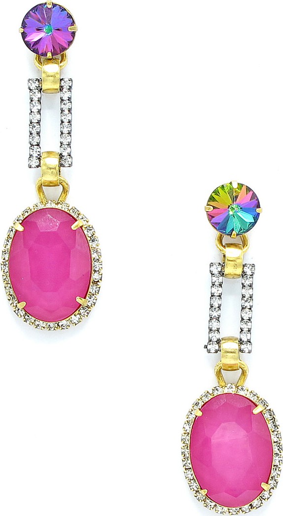 Elizabeth Cole Larissa Crystal & Glass Drop Earrings