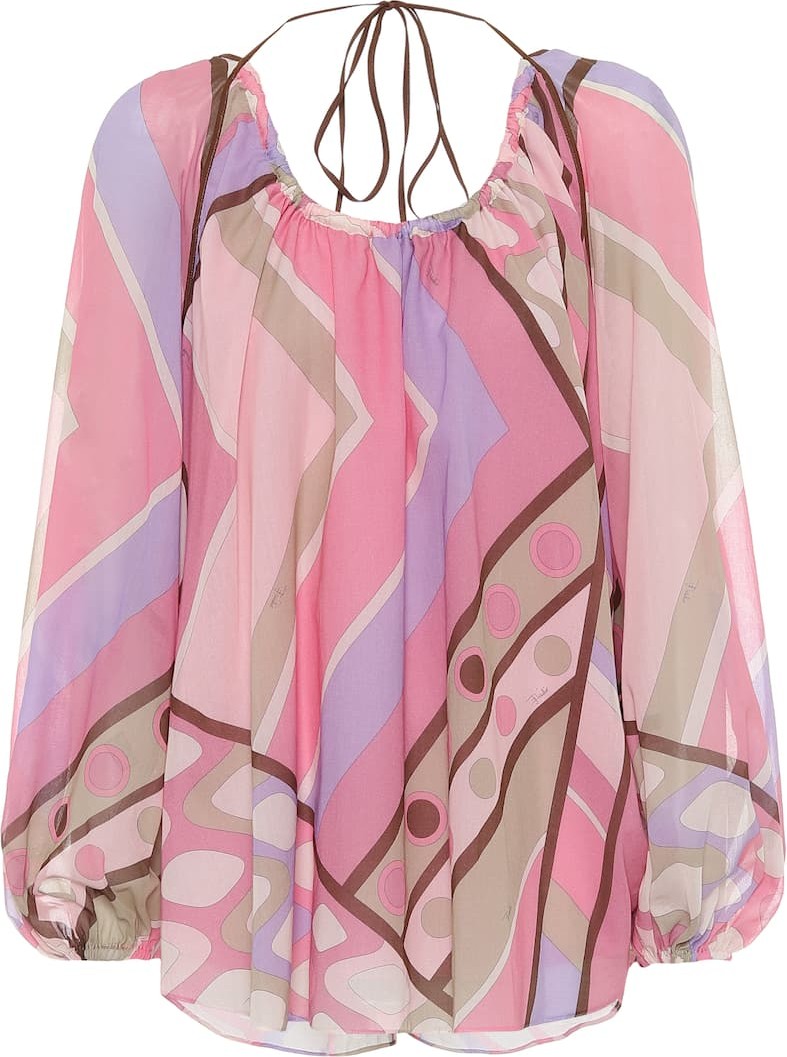 Emilio Pucci Printed cotton blouse