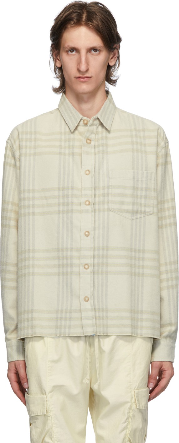 John Elliott Beige Oversized Hemi Shirt