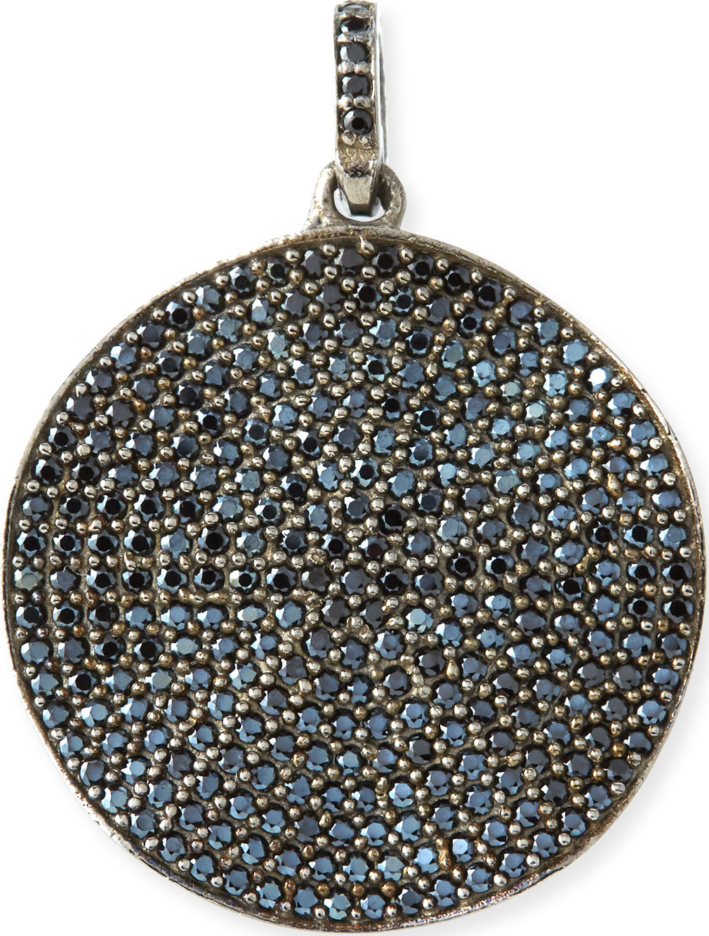 Margo Morrison Black Spinel Wavy Disc Charm