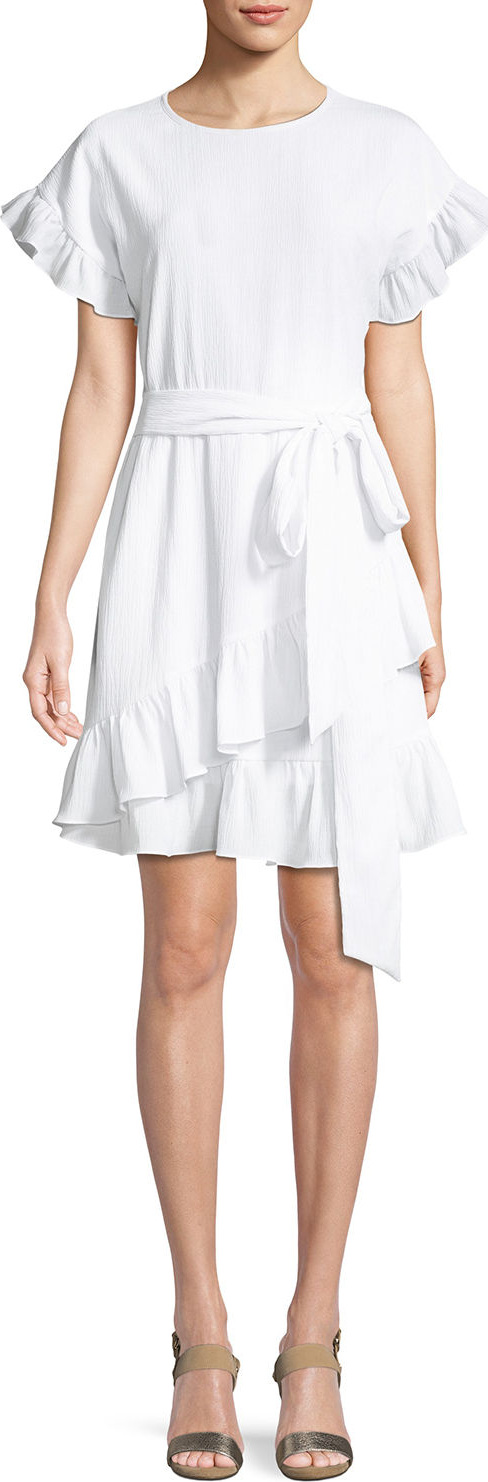 MICHAEL MICHAEL KORS Ruffle-Trim Mini Wrap Dress MICHAEL MICHAEL KORS Ruffle-Trim Mini Wrap Dress