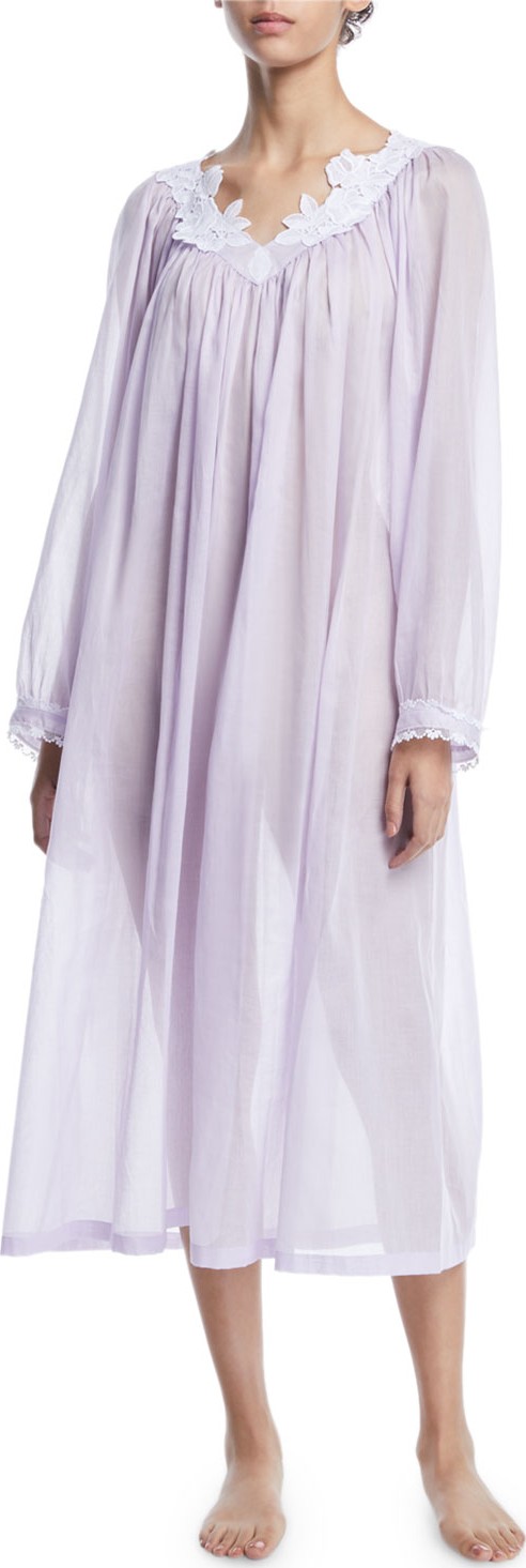 Celestine Nirwana Long-Sleeve Cotton Nightgown