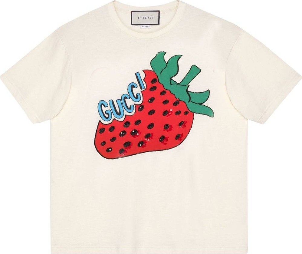 Gucci Oversize cotton T-shirt with strawberry