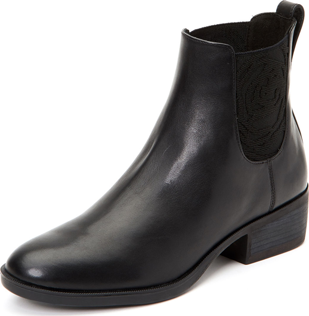 Taryn Rose Gina Low-Heel Leather Ankle Boots