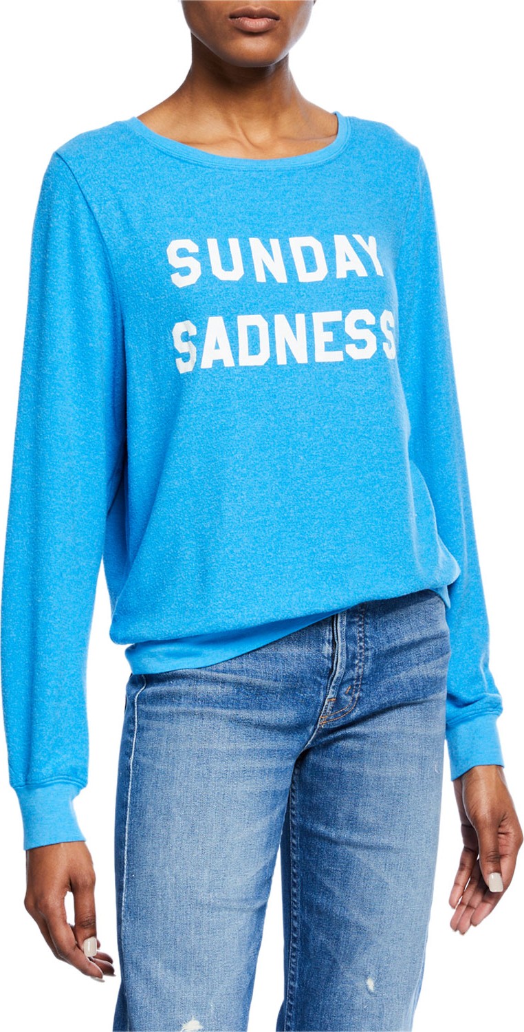 WILDFOX Sunday Sadness Scoop-Neck Pullover Sweater
