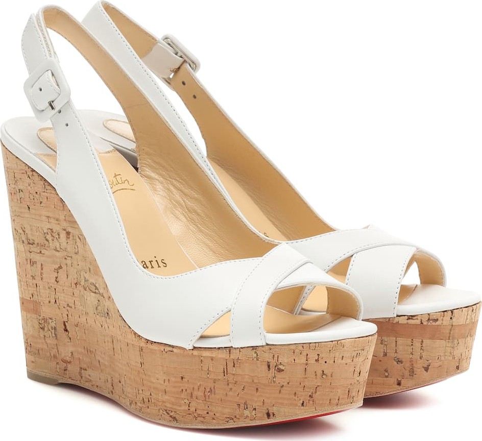 Christian Louboutin Reine De Liege 120 leather wedges