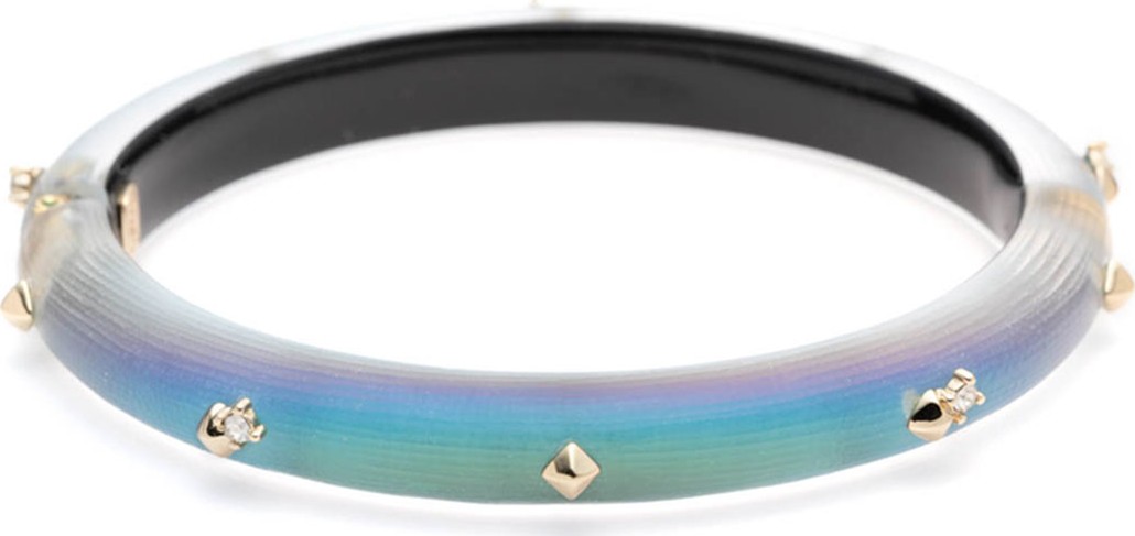 Alexis Bittar Studded Hinge Bracelet, Green