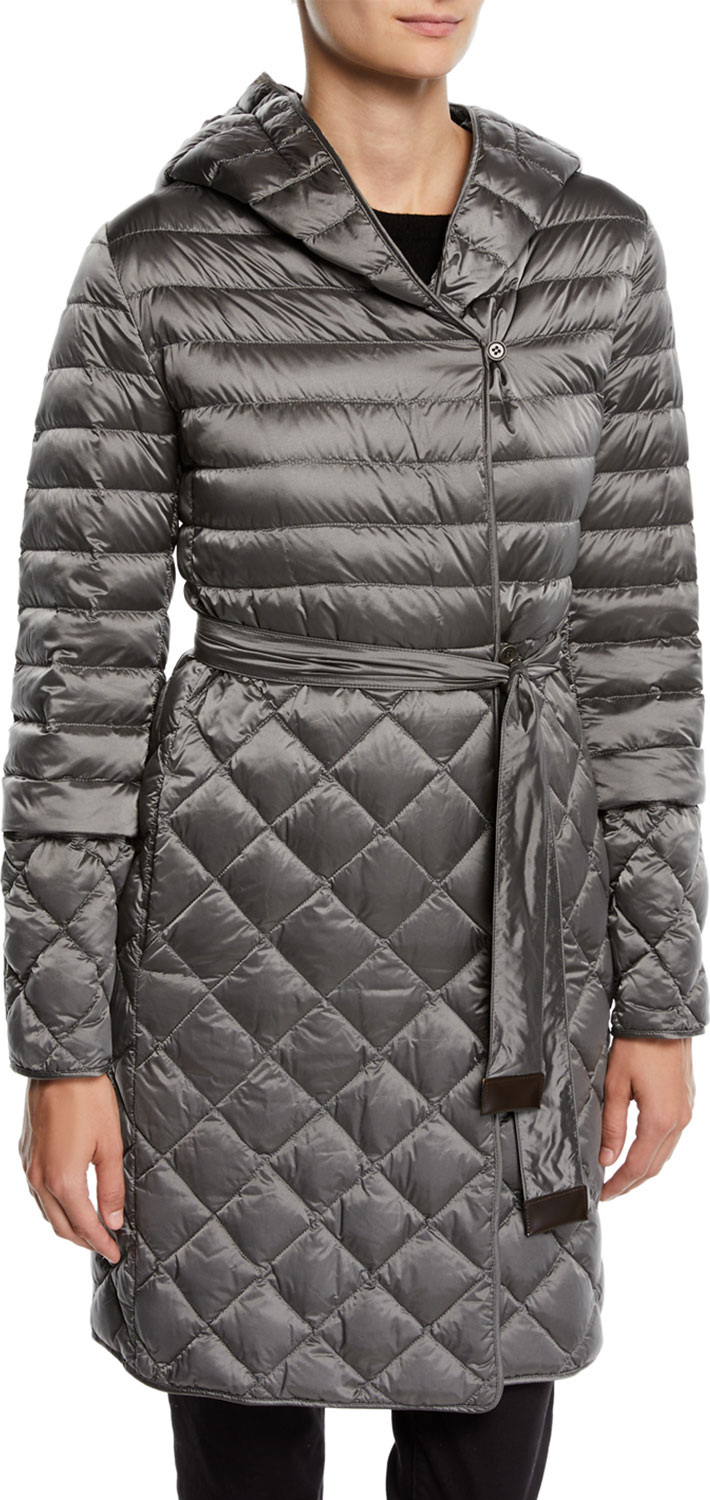 Max Mara Here is the Cube Collection Tref Quilted Down-Fill Wrap Coat