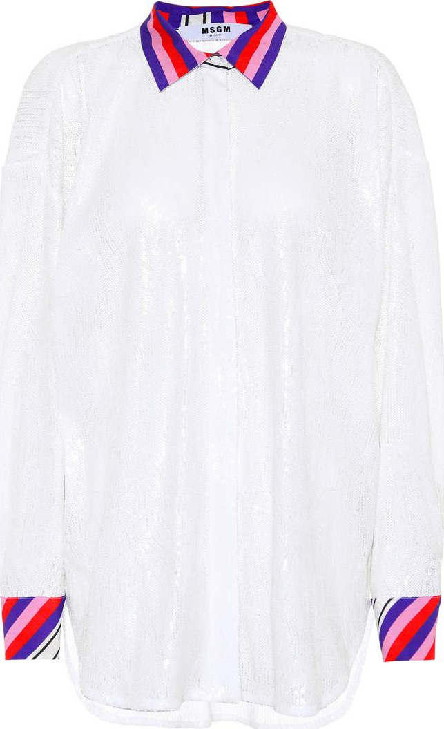 MSGM Sequinned oversized shirt