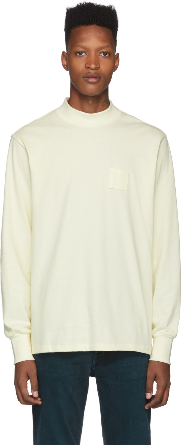 Aimé Leon Dore Off-White Mock Neck Dimebag Long Sleeve T-Shirt