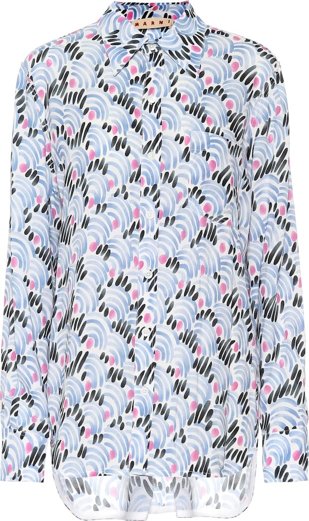 Marni Printed crêpe blouse