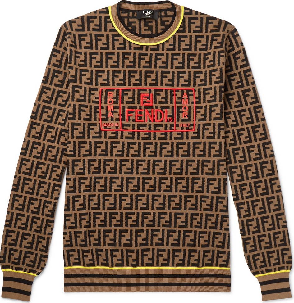 Fendi Logo-Intarsia Knitted Sweater