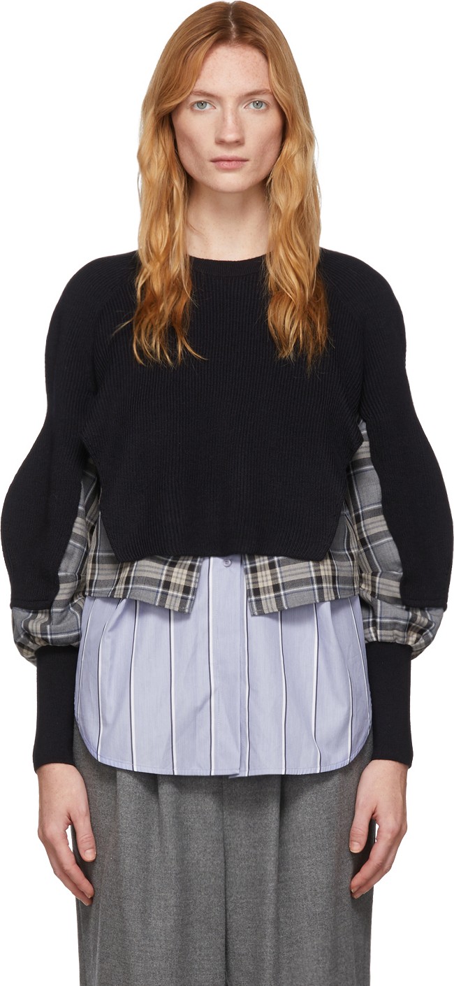 Enfold Navy Layered Sweater