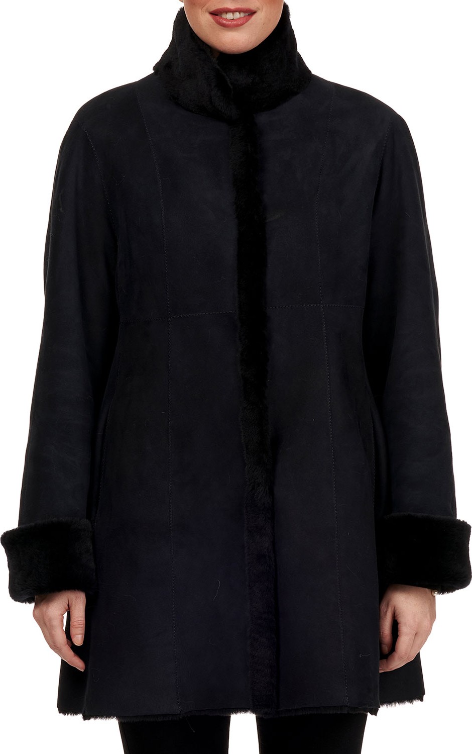 Gorski Reversible Lamb Shearling Stroller Coat