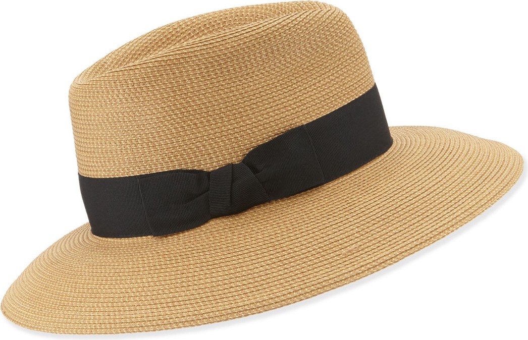 Eric Javits Phoenix Woven Boater Hat  Natural/Black