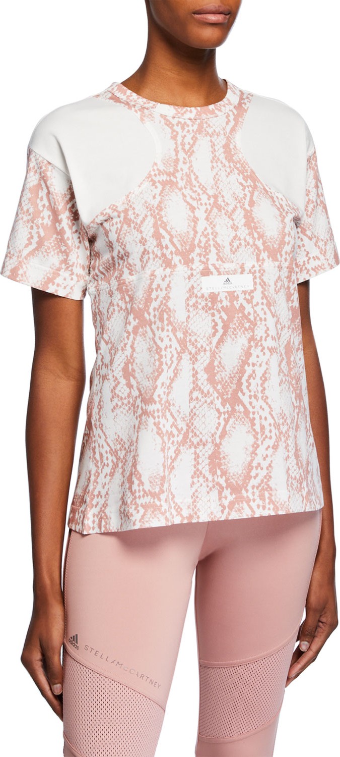 Adidas By Stella McCartney Short-Sleeve Mesh Graphic Tee