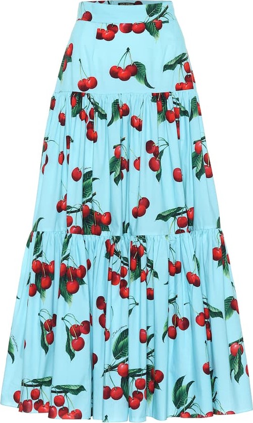 Dolce & Gabbana Exclusive to Mytheresa – cherry printed cotton maxi skirt