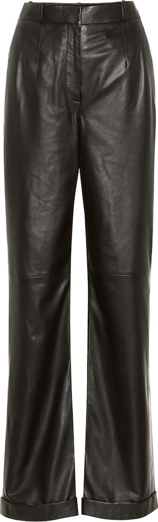 Altuzarra High-rise straight leather pants