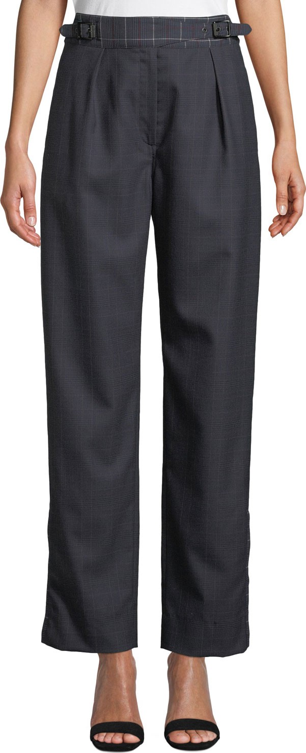 Rag & Bone James Check Wool Straight-Leg Pants