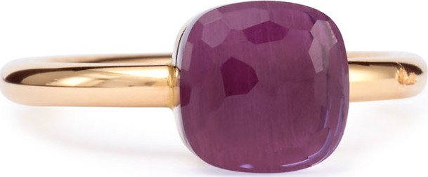 Pomellato Nudo Rose Gold & Amethyst Mini Ring, Size 54