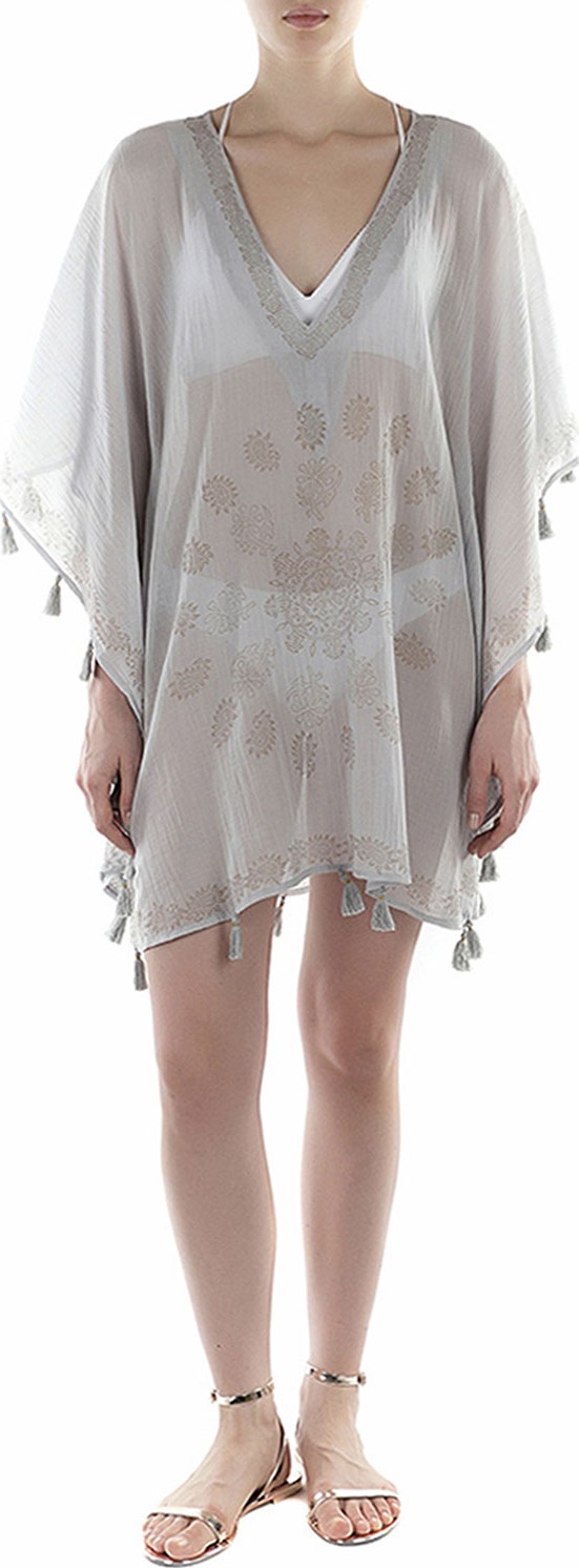 Flora Bella Haven V-Neck Short Kaftan w/ Fringe