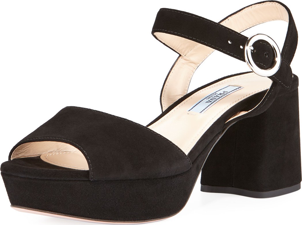 Prada Suede Platform 65mm Sandal