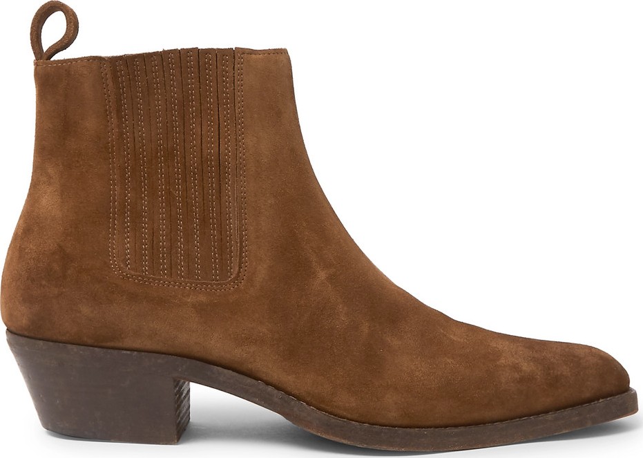 Saint Laurent Dakota Brushed-Suede Chelsea Boots