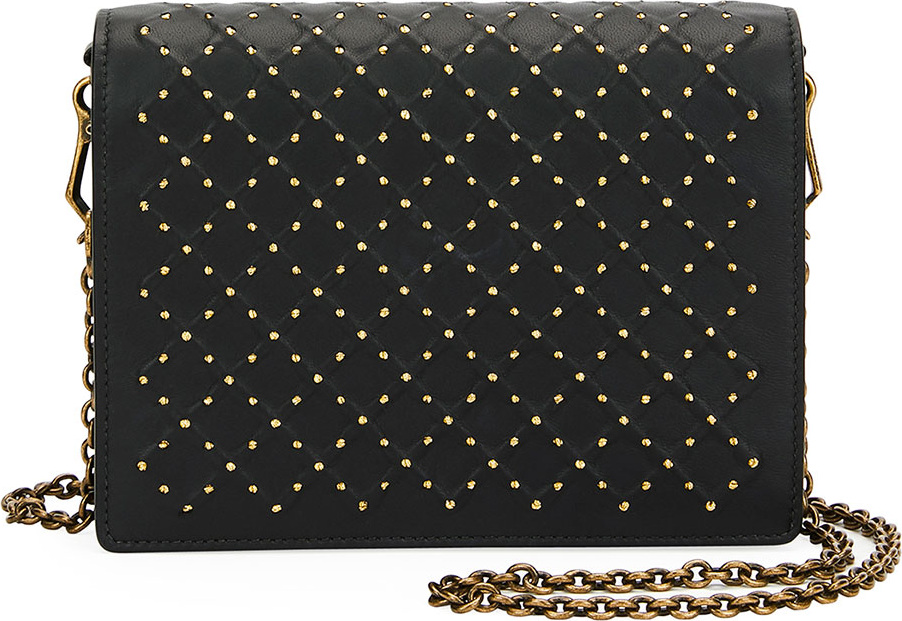 Bottega Veneta Cantena Stud Embellished Montebello Crossbody Wallet Bag
