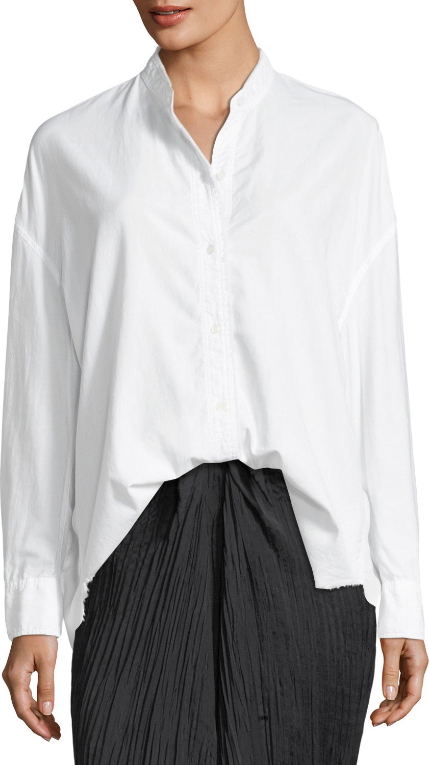 Vince Raw-Edge Button-Front Oversized Shirt