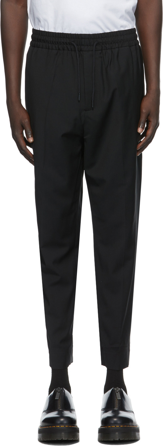 Etudes - Black Wool Jalousie Trousers