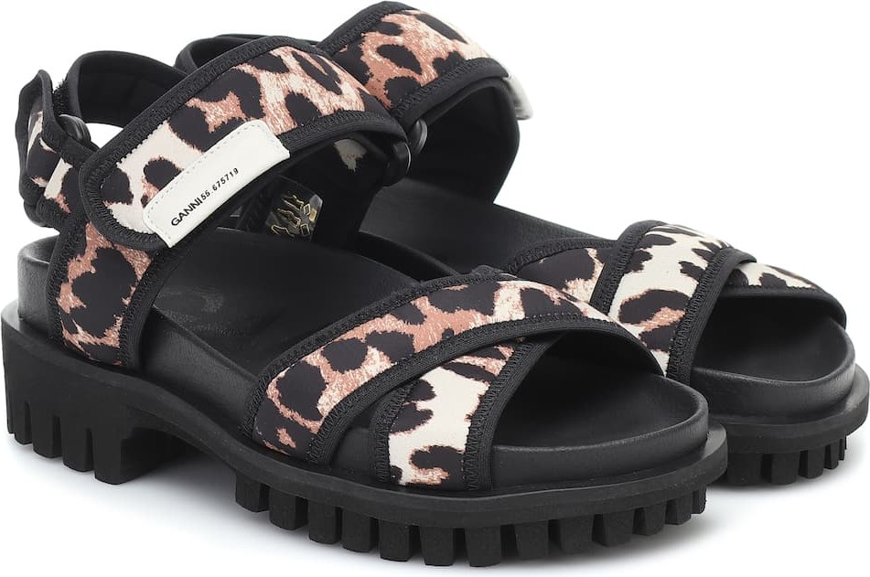 Ganni Leopard-print trekking sandals