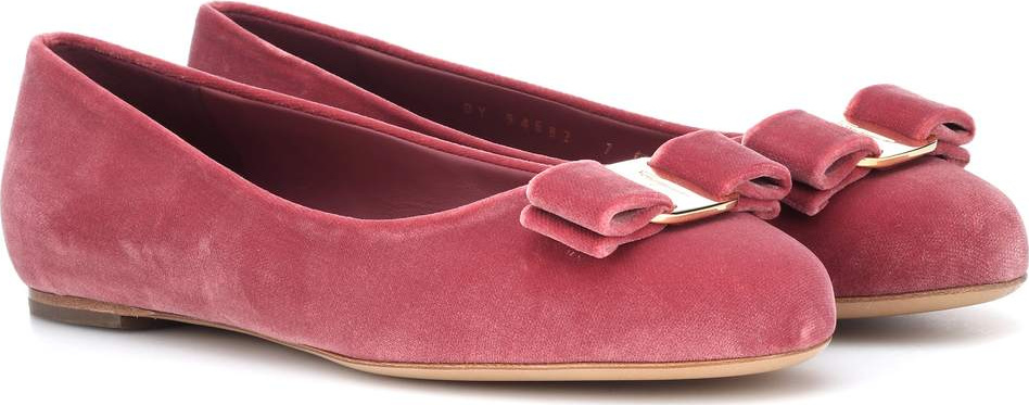 Salvatore Ferragamo Varina velvet ballet flats