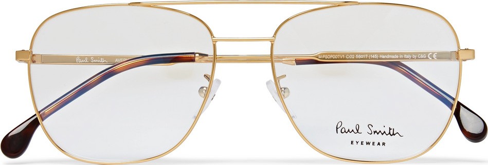 Paul Smith Avery Aviator-Style Gold-Tone Optical Glasses
