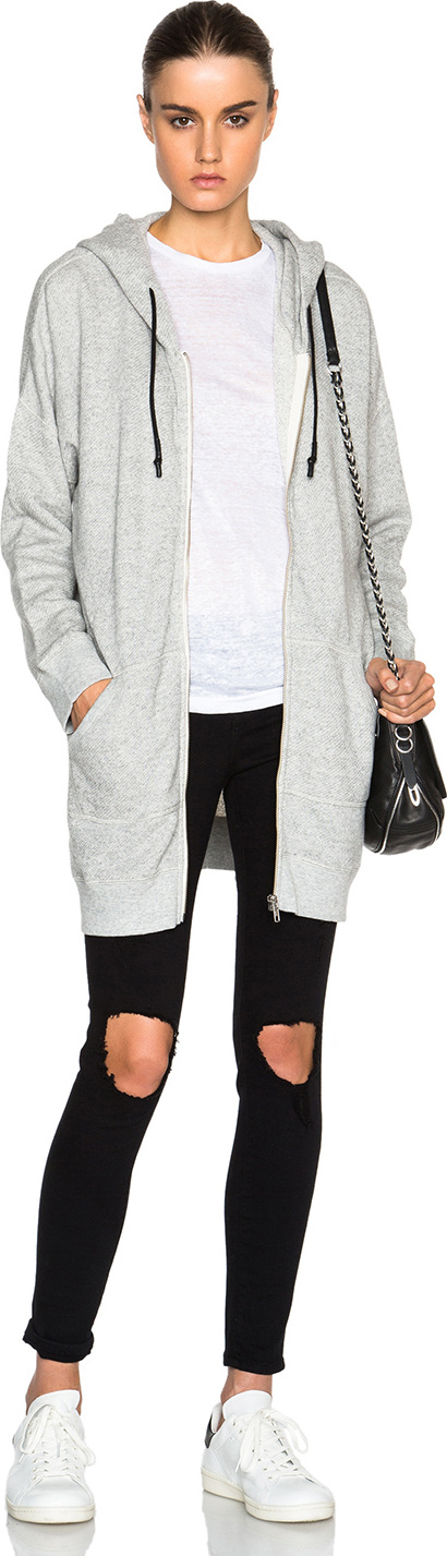 R13 Long Hoodie Sweatshirt