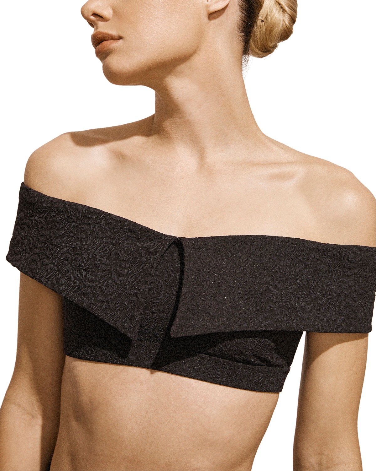 Amaiò Swim Jolie Off-Shoulder Jacquard Bikini Top