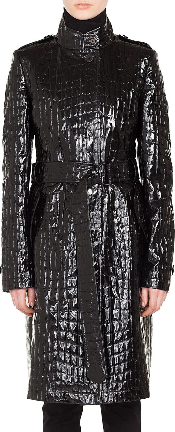 Akris Punto Croc Embossed Faux Patent Leather Jacket