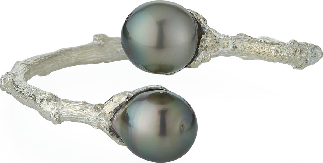 K Brunini Twig Bypass Tahitian Pearl Cuff